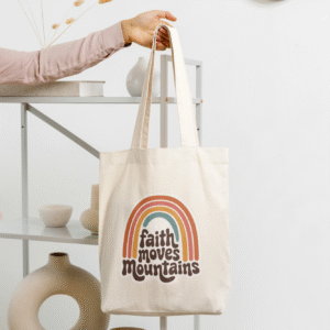 Faith moves mountains Tote Bag